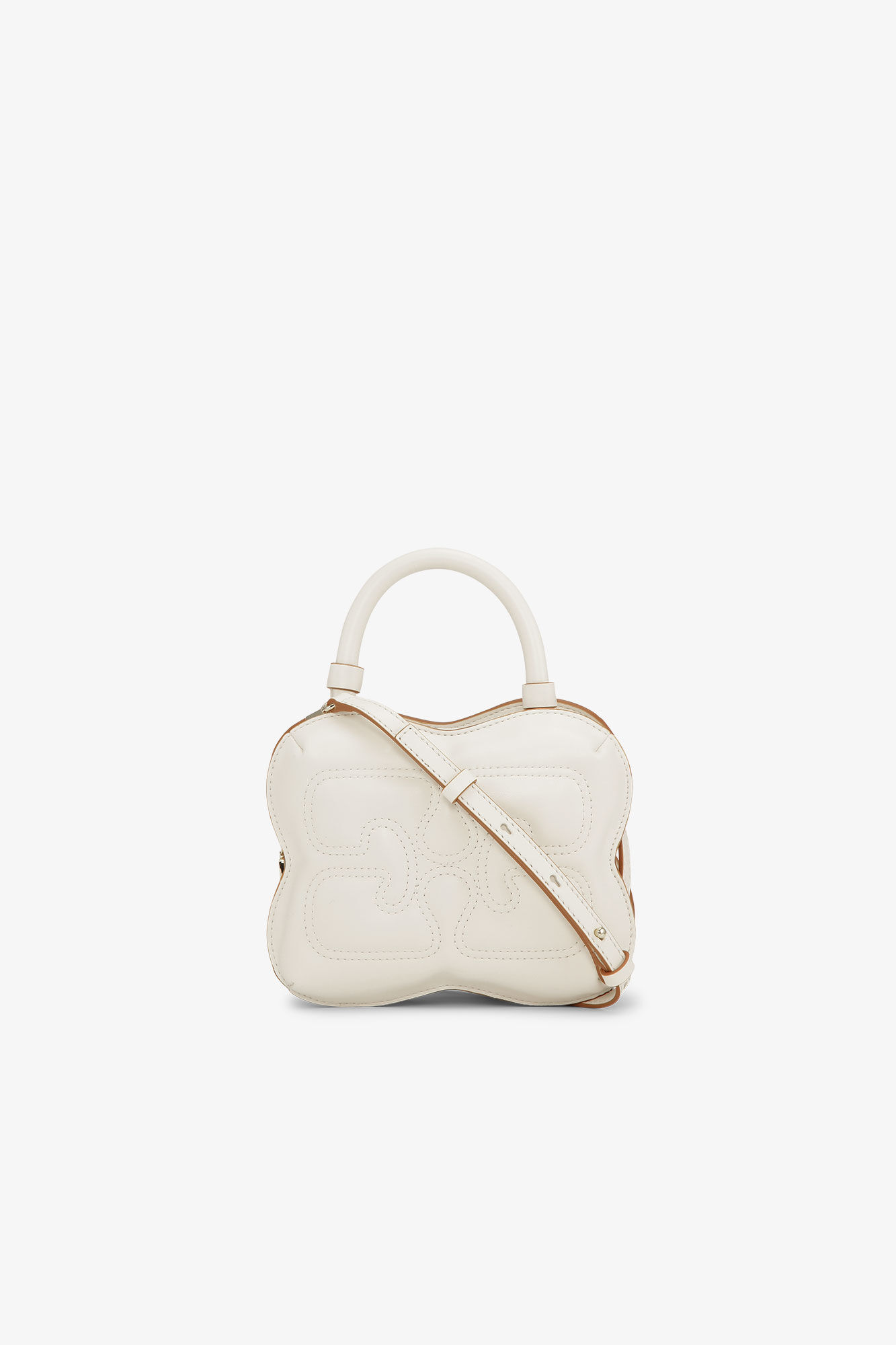 Off-white Small Butterfly Crossbody Tasche, Polyester, in colour Egret - 1 - GANNI