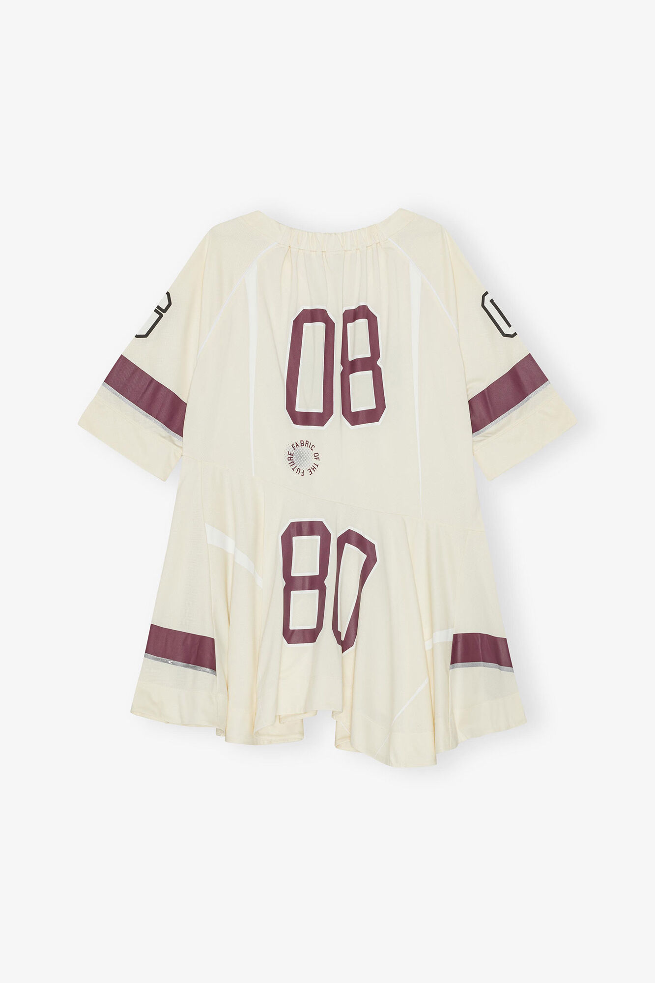Ivory GANNI League Oversized Mini Dress, Recycled Polyester, in colour Antique White - 2 - GANNI