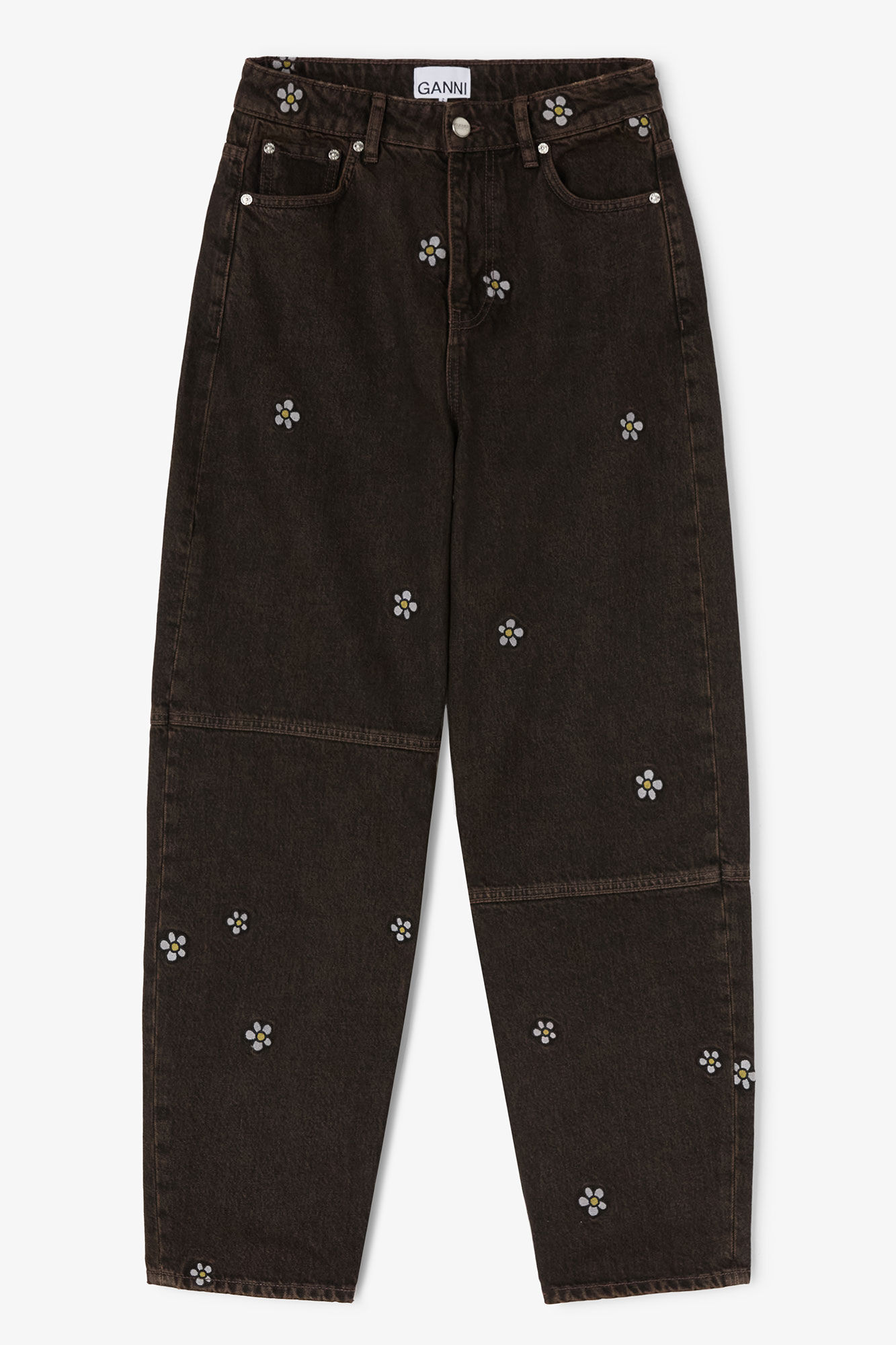 Daisy Duck Stary Jeans, Organic Cotton, in colour Chicory Coffee - 1 - GANNI