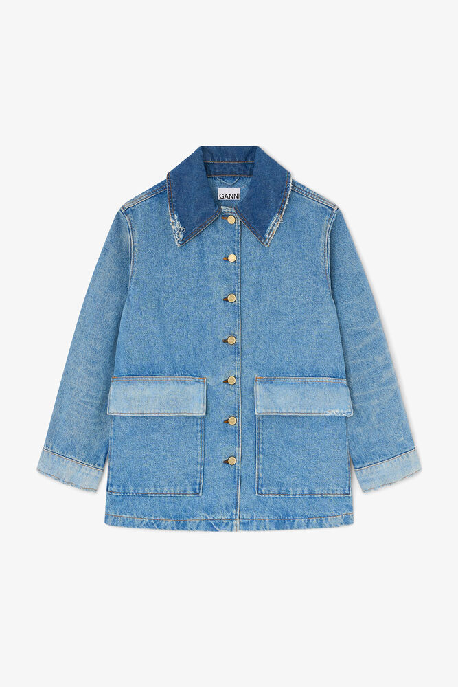 Jacke aus Patchwork-Denim, Mid Blue Vintage