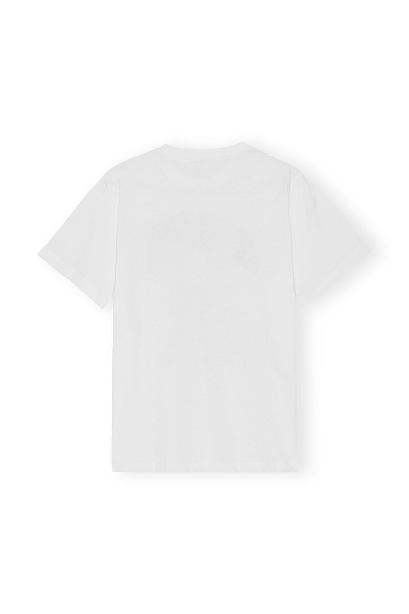 Entspannt geschnittenes Basic-Jersey-T-Shirt, Cotton, in colour Bright White - 2 - GANNI