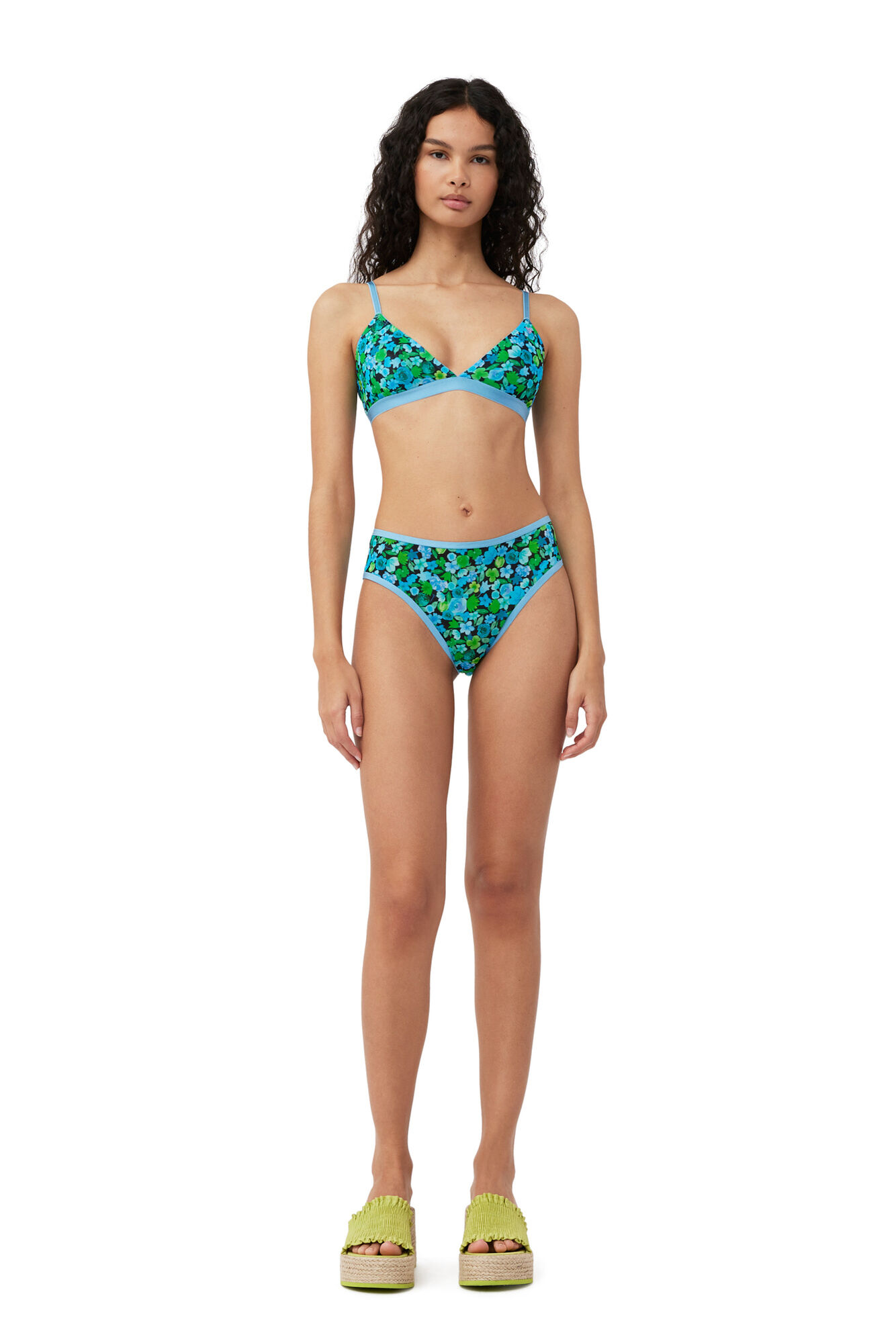GANNI x Parade Silky Mesh Briefs, Elastane, in colour Alaskan Blue - 1 - GANNI