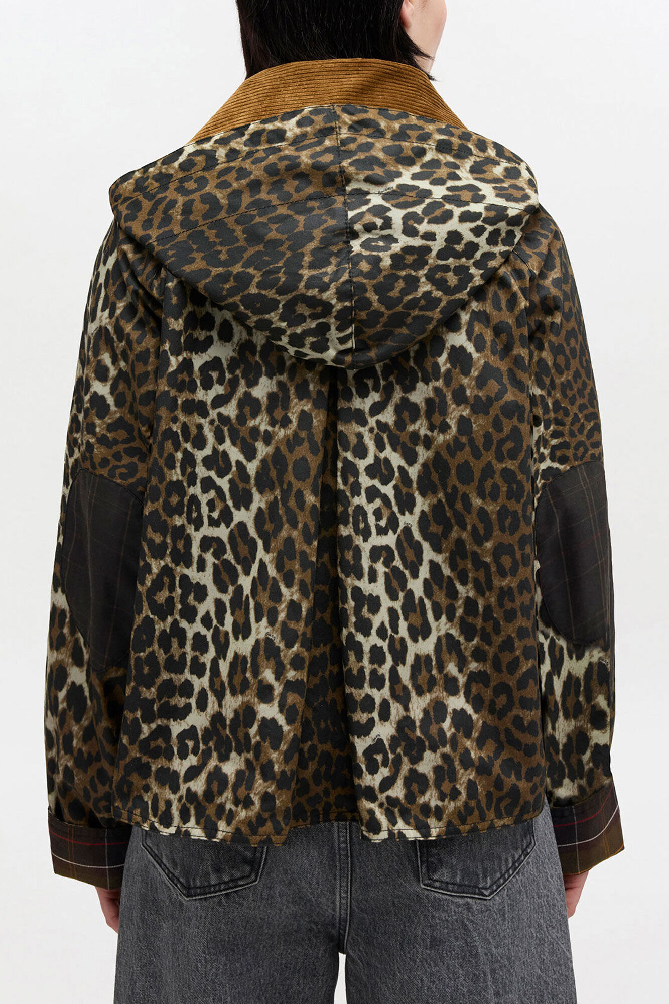 Leopard レオパード柄のショート丈ワックス加工ジャケット | GANNI