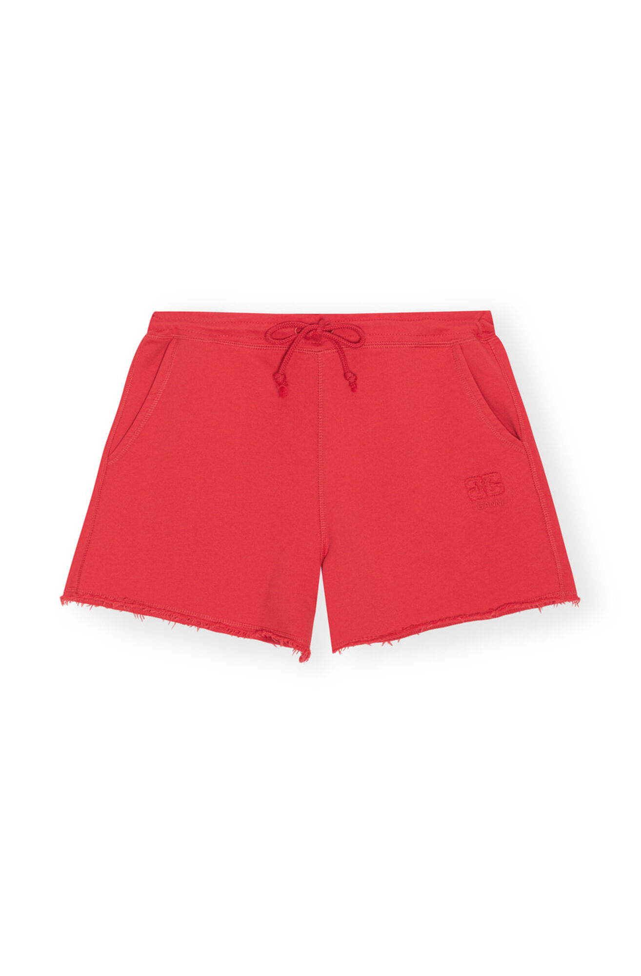 Ganni Red Isoli Drawstring Shorts