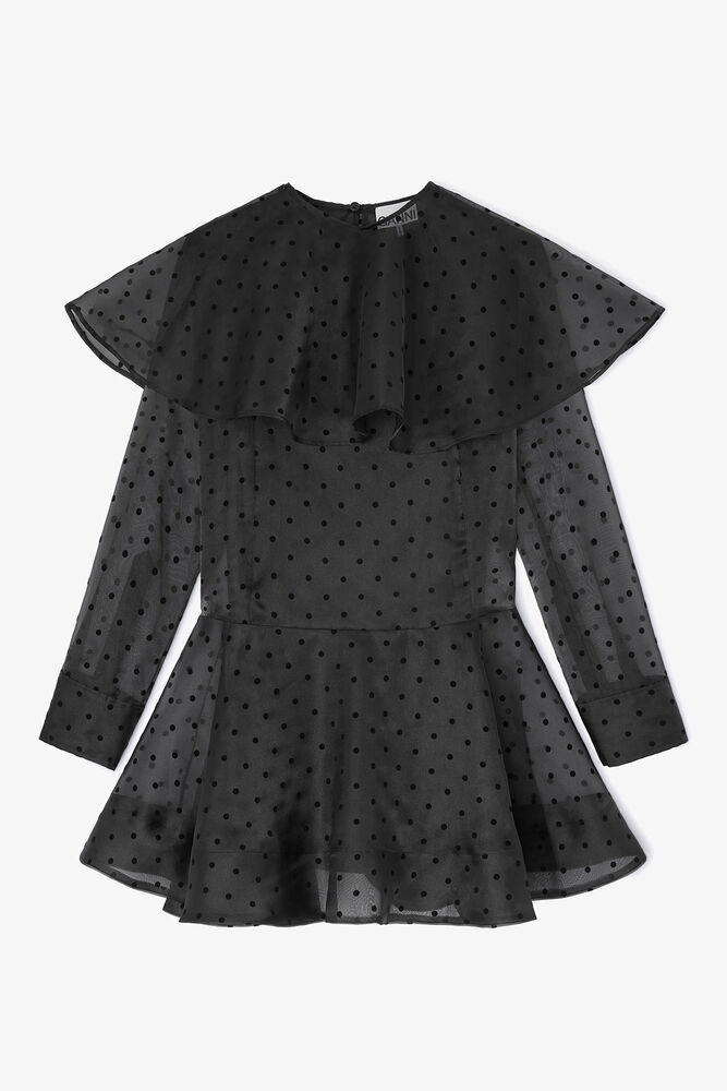Robe noire &agrave; col rond, Black