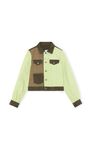 Denim Trucker Jacket, Cotton, in colour Forest Night - 1 - GANNI