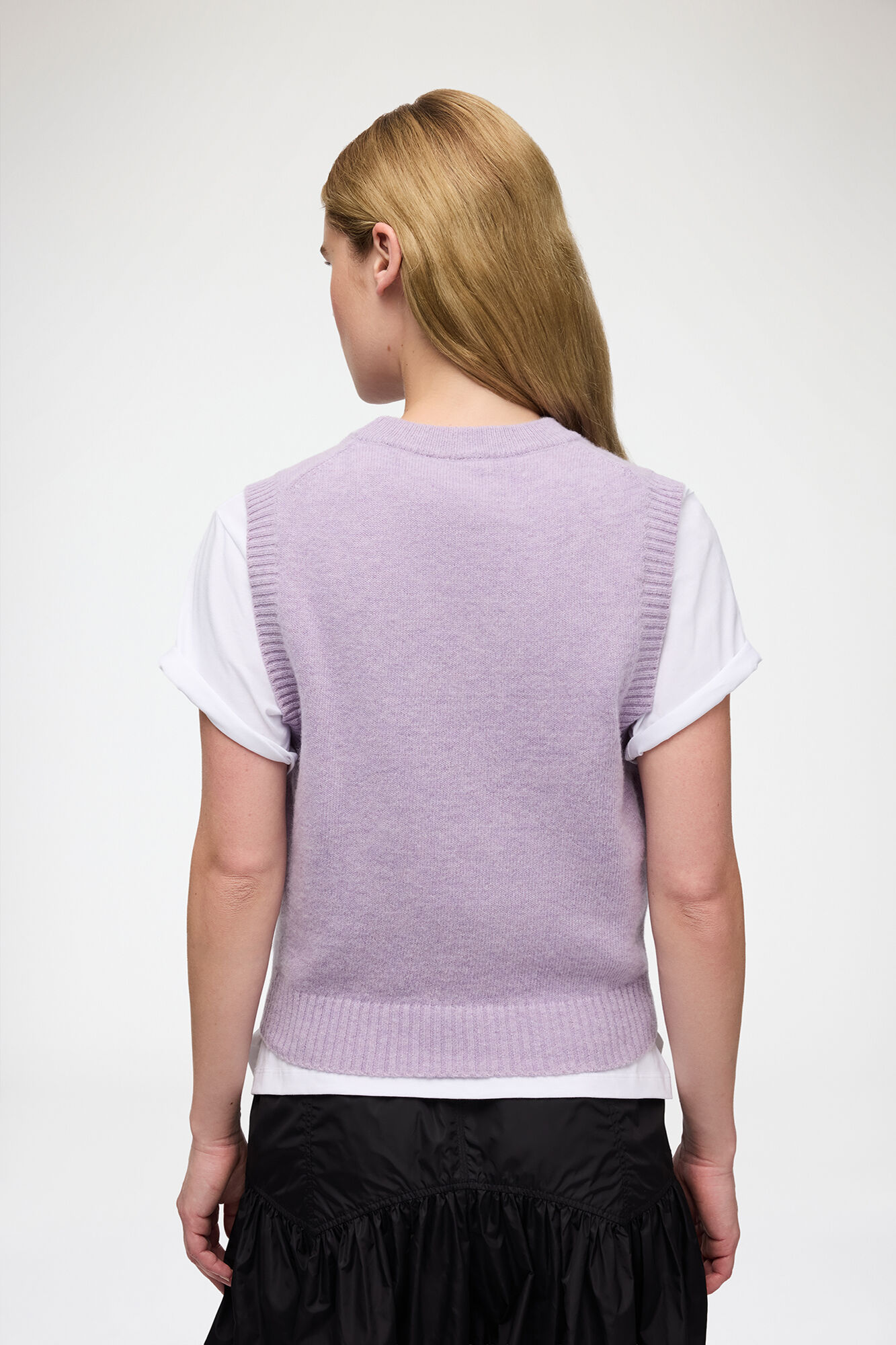 Vest with Forest Teddy, Wool, in colour Thistle - 3 - GANNI