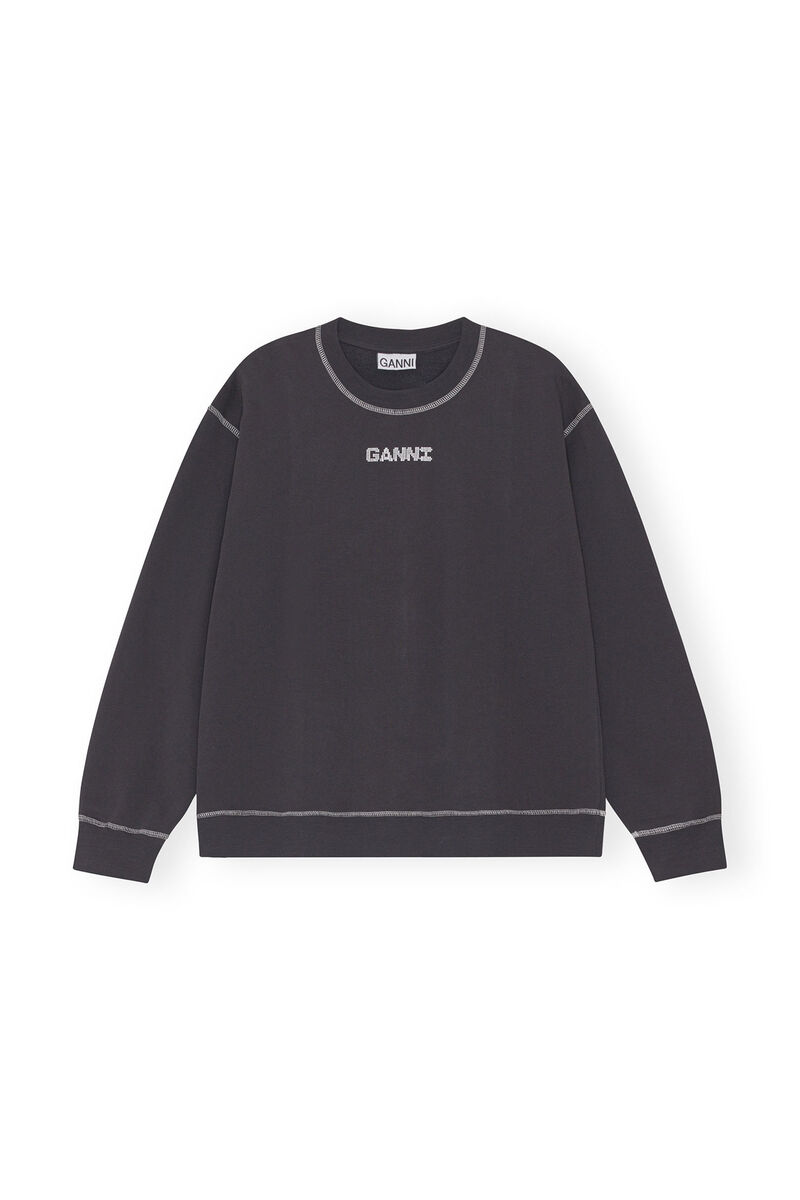 Isoli Relaxed Sweatshirt, Cotton, in colour Phantom - 2 - GANNI