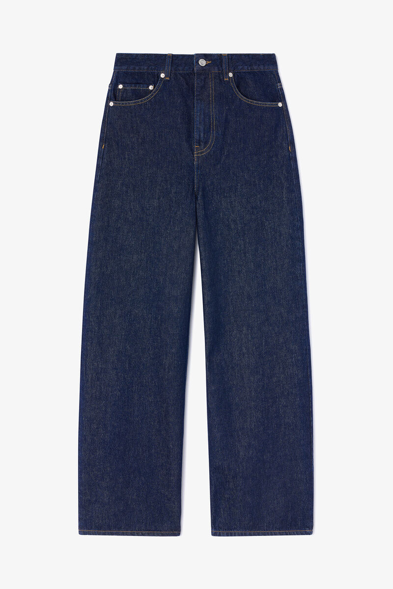 Izey Jeans in Dark Rinse Denim, Organic Cotton, in colour Rinse - 1 - GANNI
