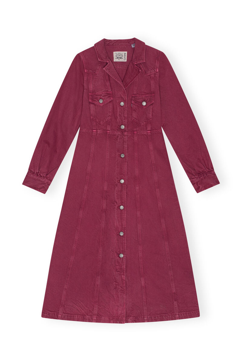 Robe chemise midi, in colour Natural Tawny - 1 - GANNI