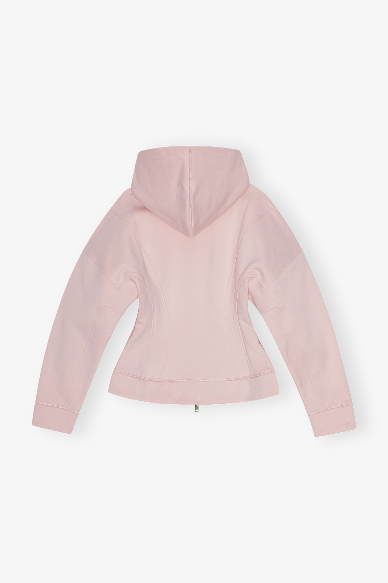 Pink Fleece Zip Hoodie, Cotton, in colour Chalk Pink - 2 - GANNI