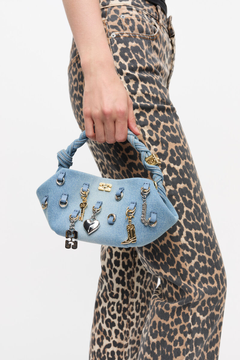 Denim Mini GANNI Bou Bag, Recycled Cotton, in colour Faded Denim - 1 - GANNI