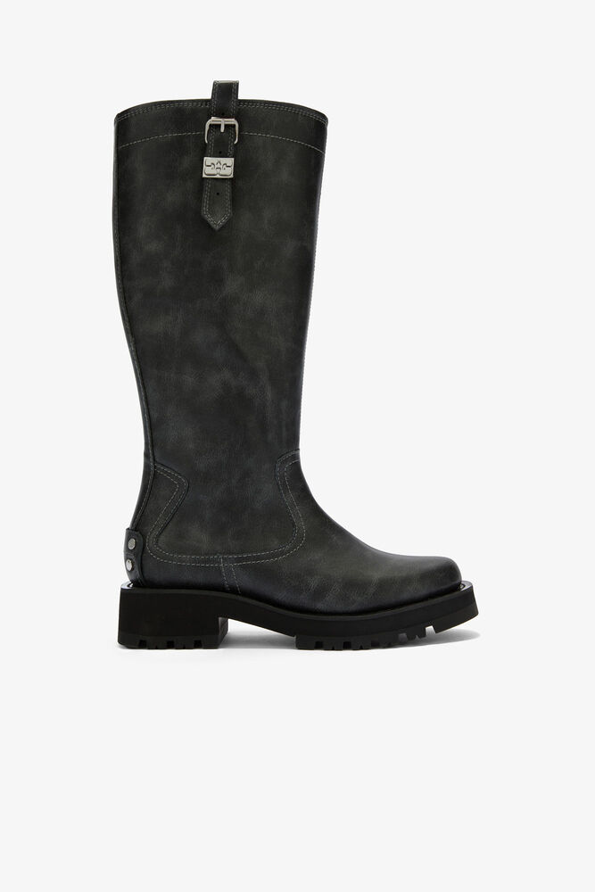 High Boots in Dark Grey, Ebony