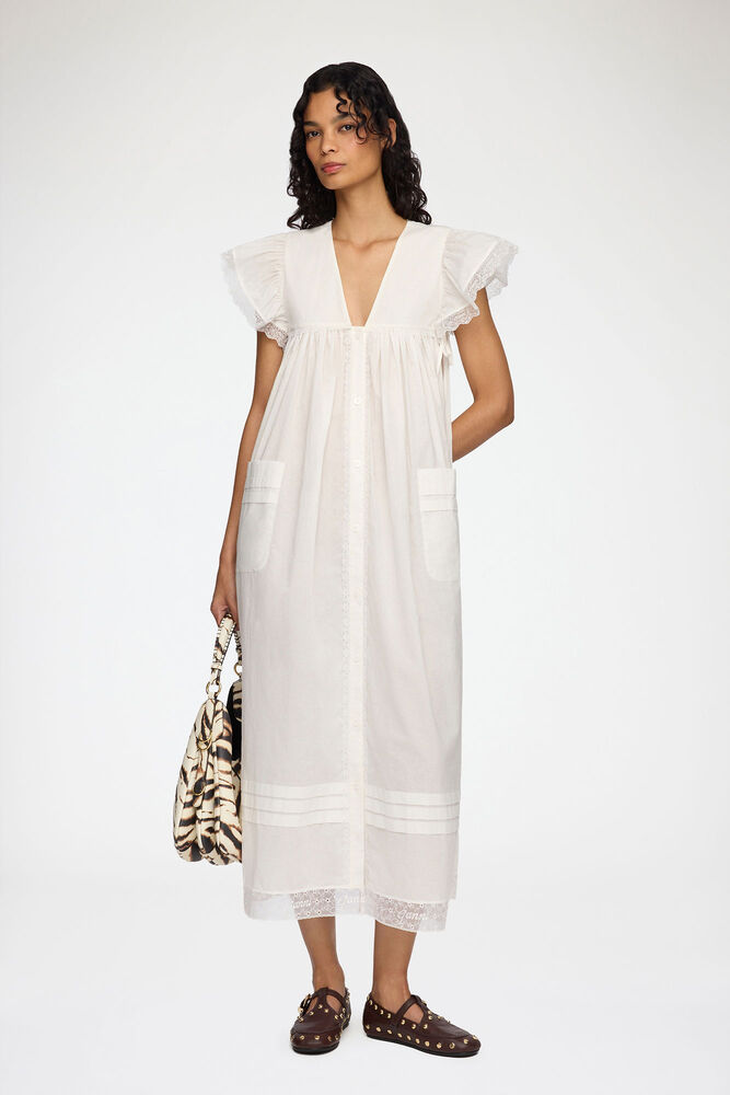 Dress in White Cotton, Bright White