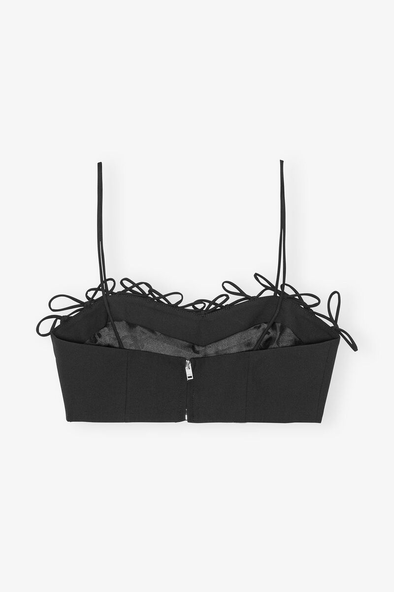 Black Black Drapey Melange Sleeveless Top | GANNI US