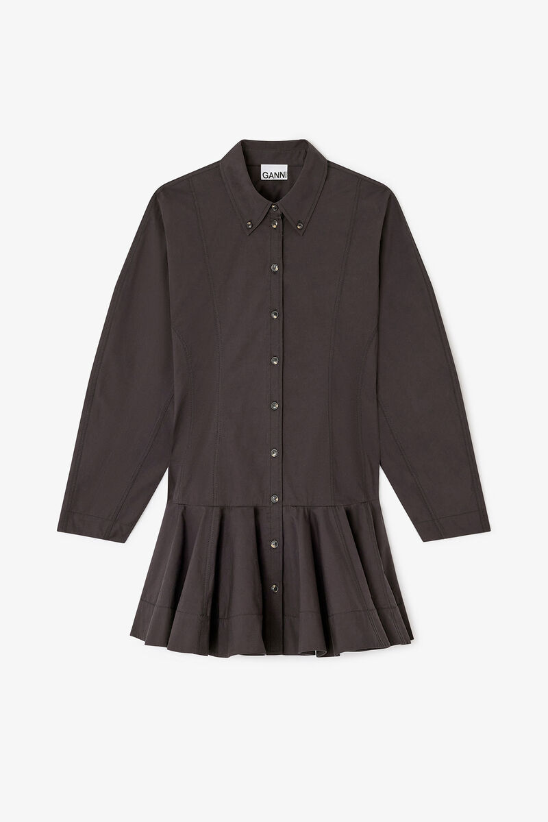 Black Shirt Dress, Elastane, in colour Black - 1 - GANNI