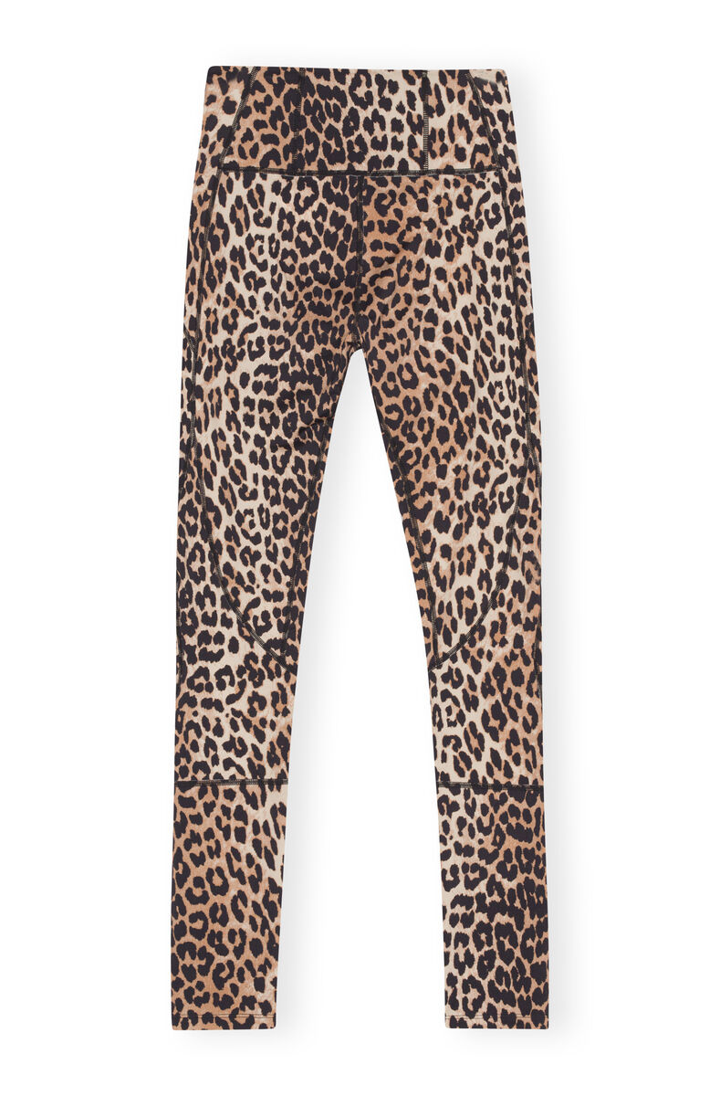 Legging à taille ultra-haute Active, Recycled Nylon, in colour Leopard - 2 - GANNI