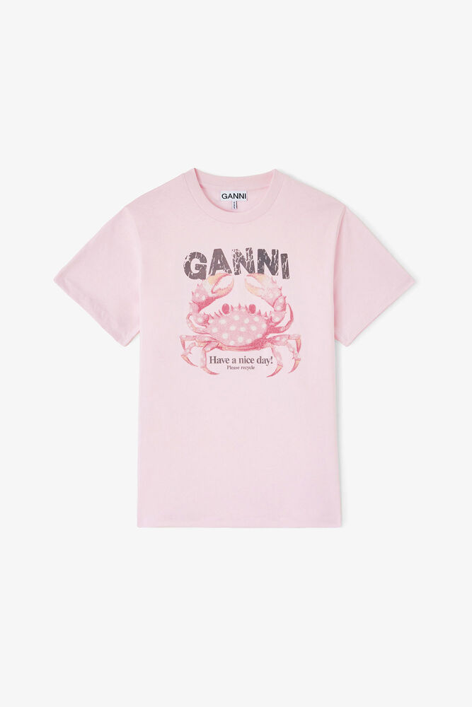 T-shirt with Crab, Chalk Pink