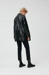 Leather Oversized Jacket, Leather, in colour Black - 7 - GANNI