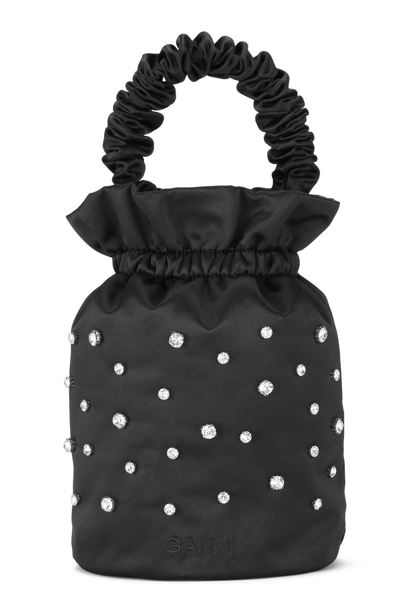 Pouch Mini Bag, Polyester, in colour Black - 1 - GANNI