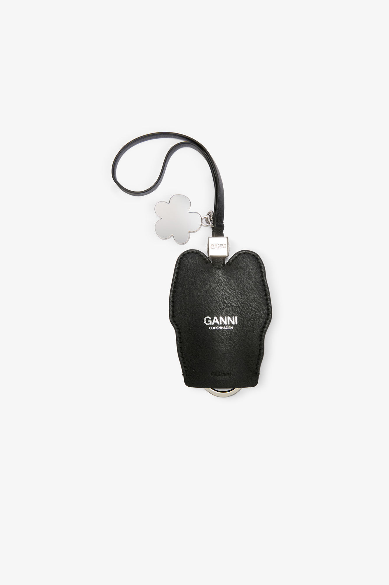 Daisy Duck Black Key Bell, Recycled Leather, in colour Black - 2 - GANNI