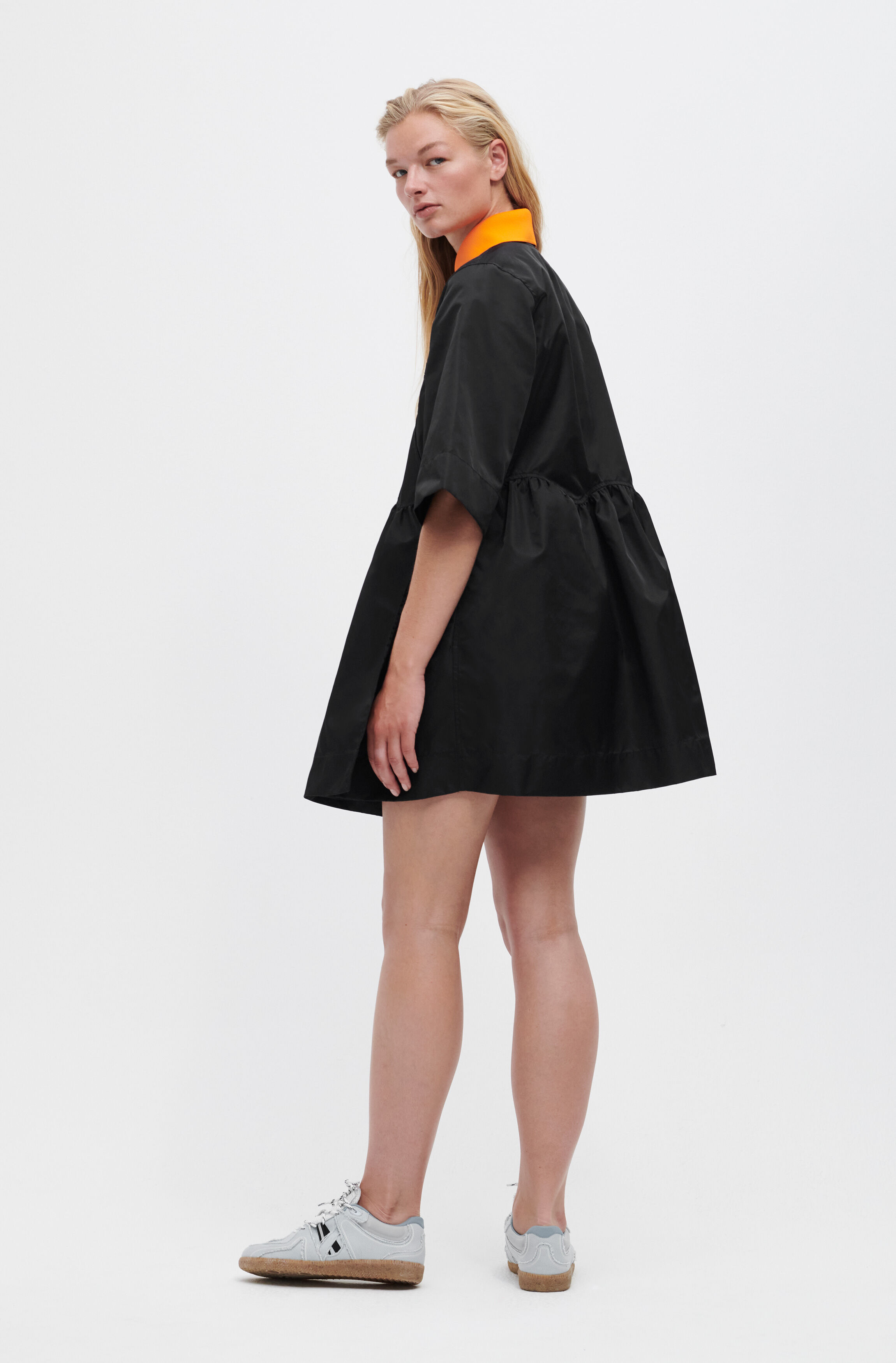 Ganni wrap dress black clearance