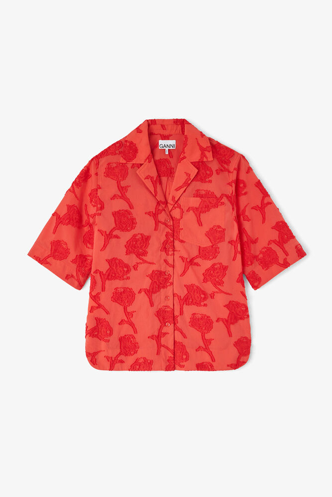 Shirt in Red Fil Coupe, Fiery Red
