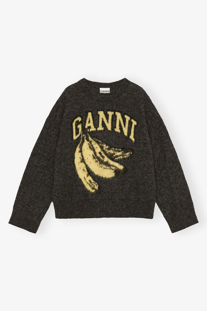 Svart genser med grafisk banantrykk, Phantom