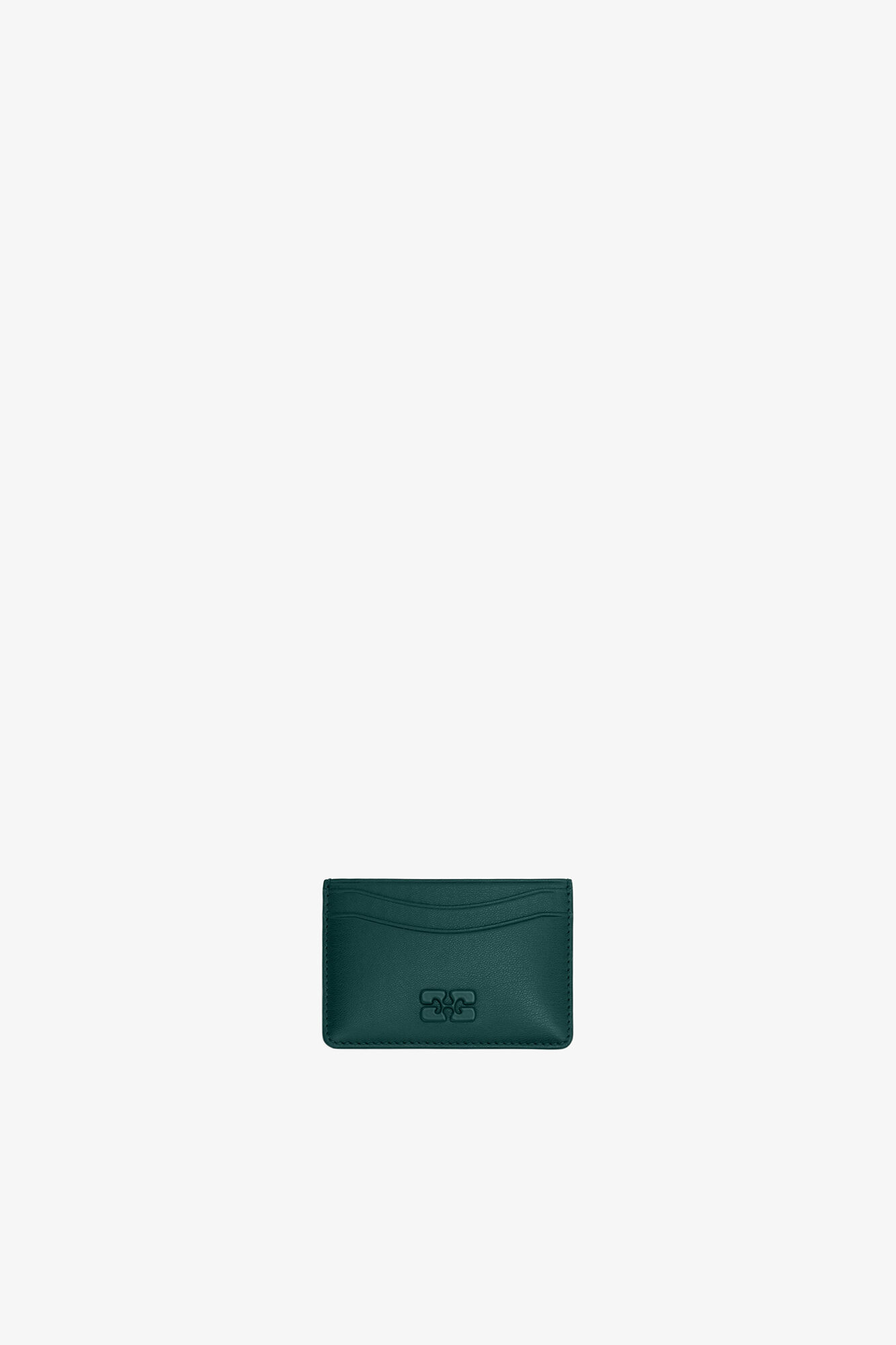 Bou kortholder i gr&oslash;n, Recycled Leather, in colour Dark Green - 1 - GANNI