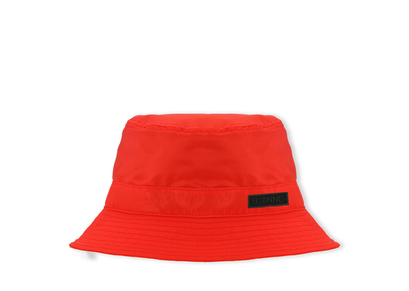 Red Bucket Hat, Recycled Polyester, in colour Racing Red - 1 - GANNI