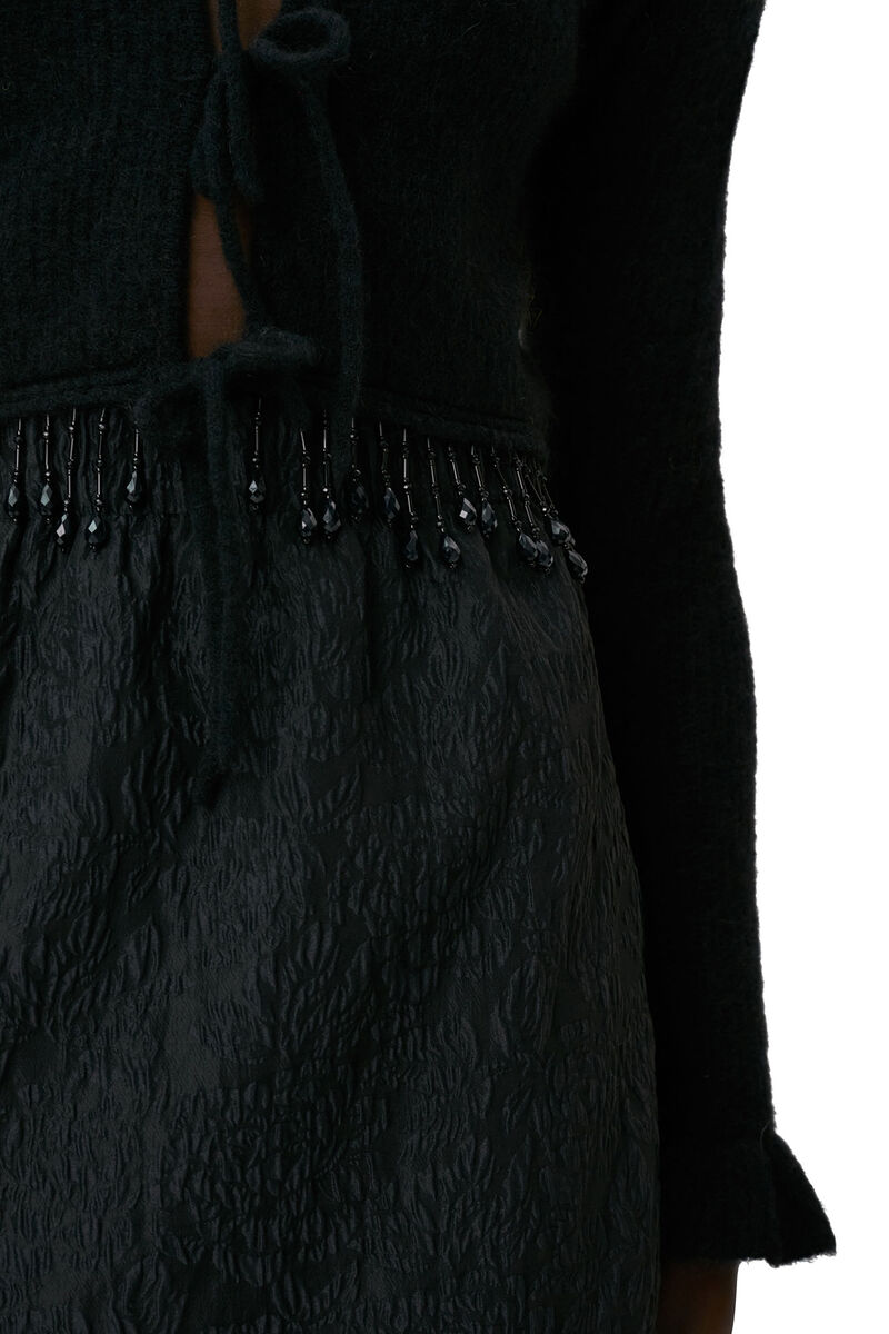 Soft Wool Bolero , Alpaca, in colour Black - 4 - GANNI