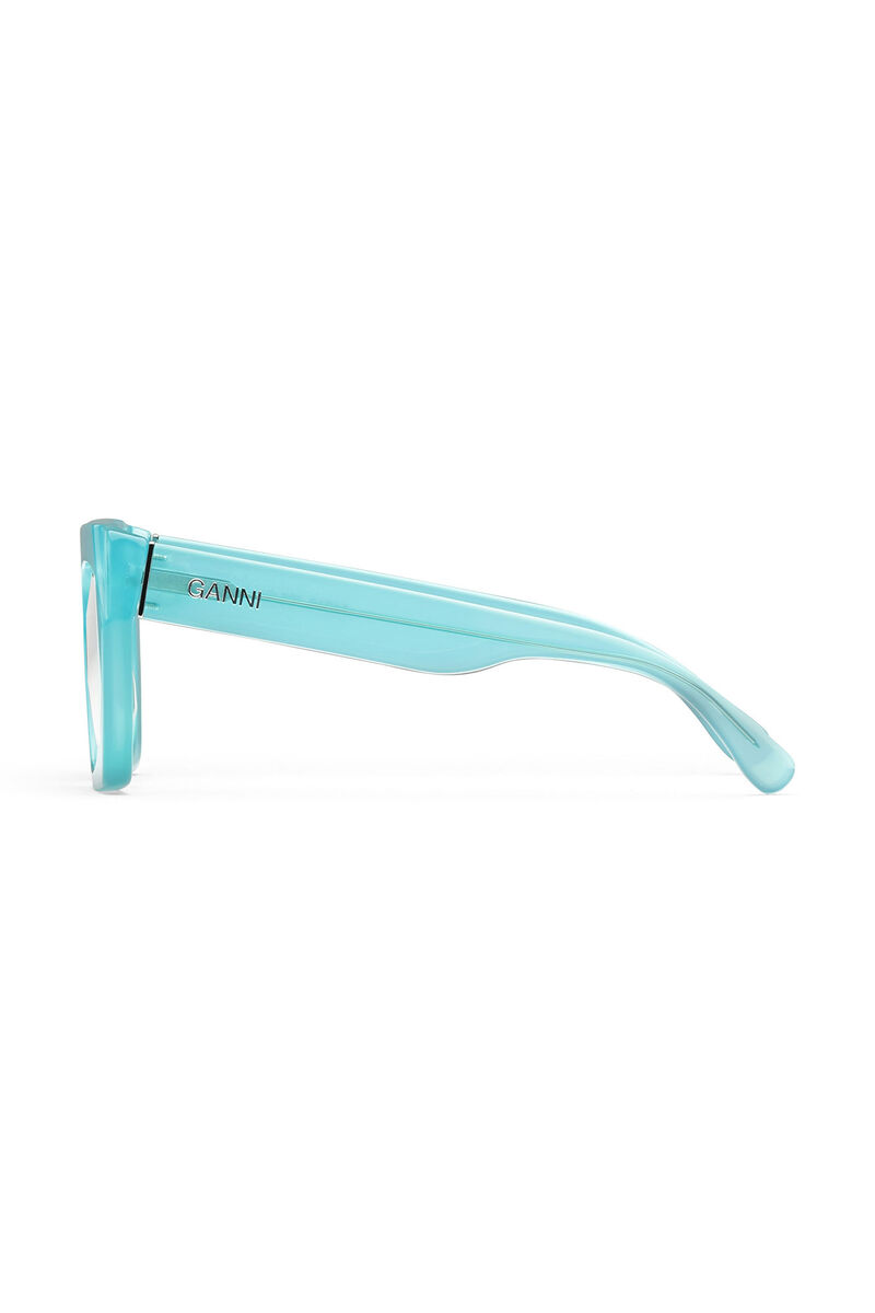 Blue Oversized Sunglasses, in colour Winter Sky - 2 - GANNI