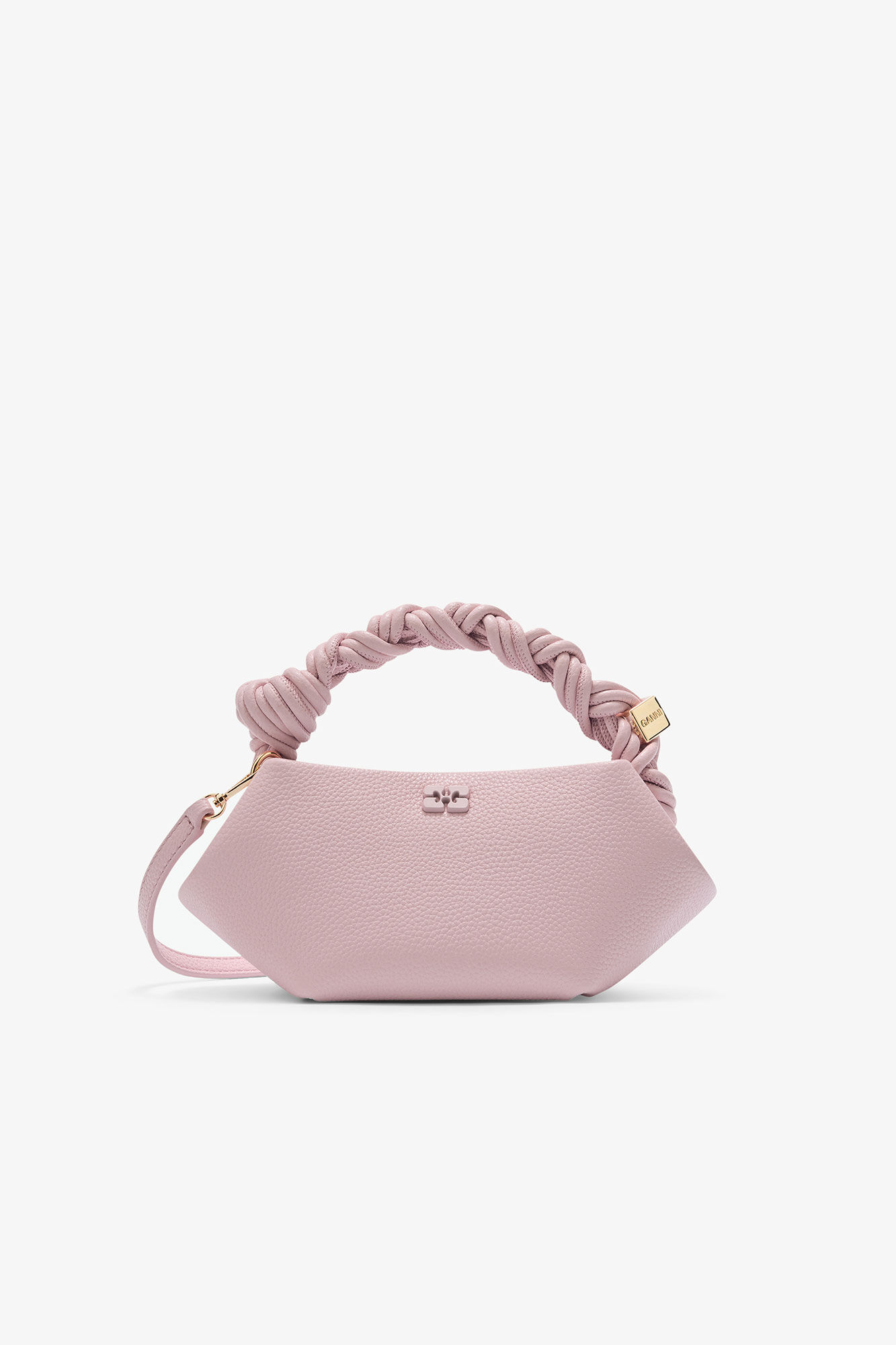 Grained Mini Bou Bag, in colour Chalk Pink - 1 - GANNI