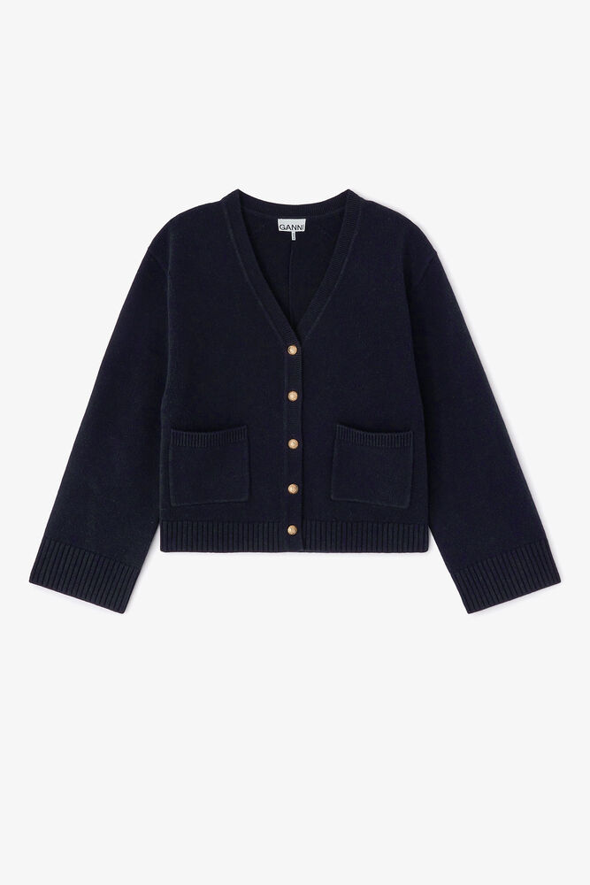 Classic Wool Cardigan, Sky Captain
