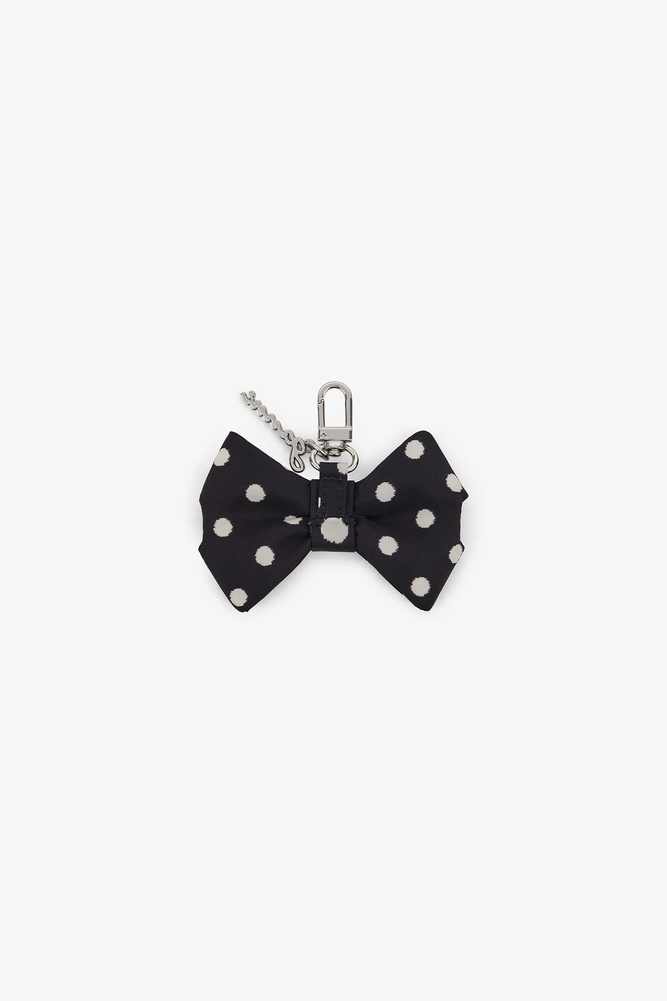 Bow Charm with Dots, Recycled Polyamide, in colour Black - 2 - GANNI