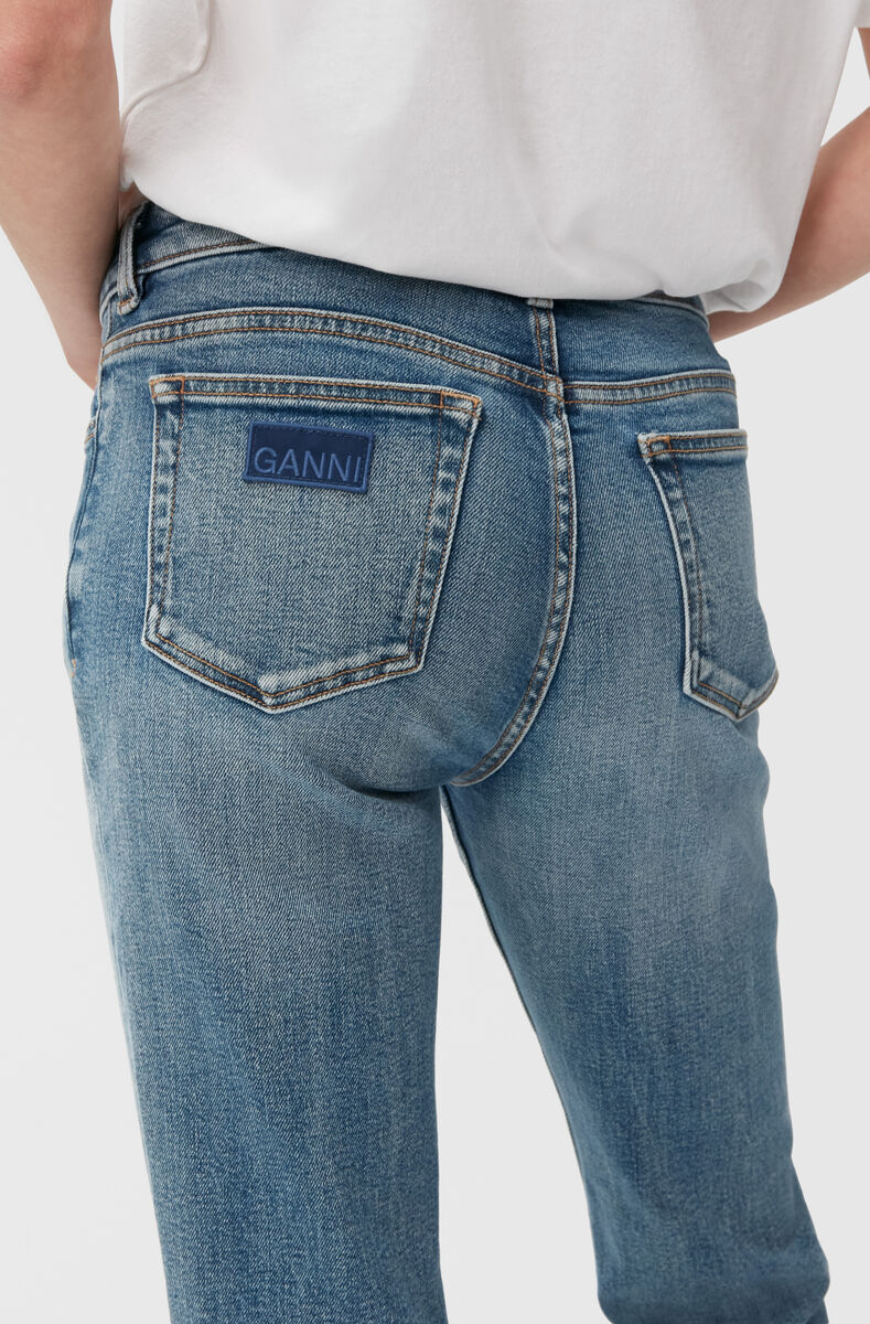 Beksi Jeans, Cotton, in colour Mid Blue Vintage - 3 - GANNI