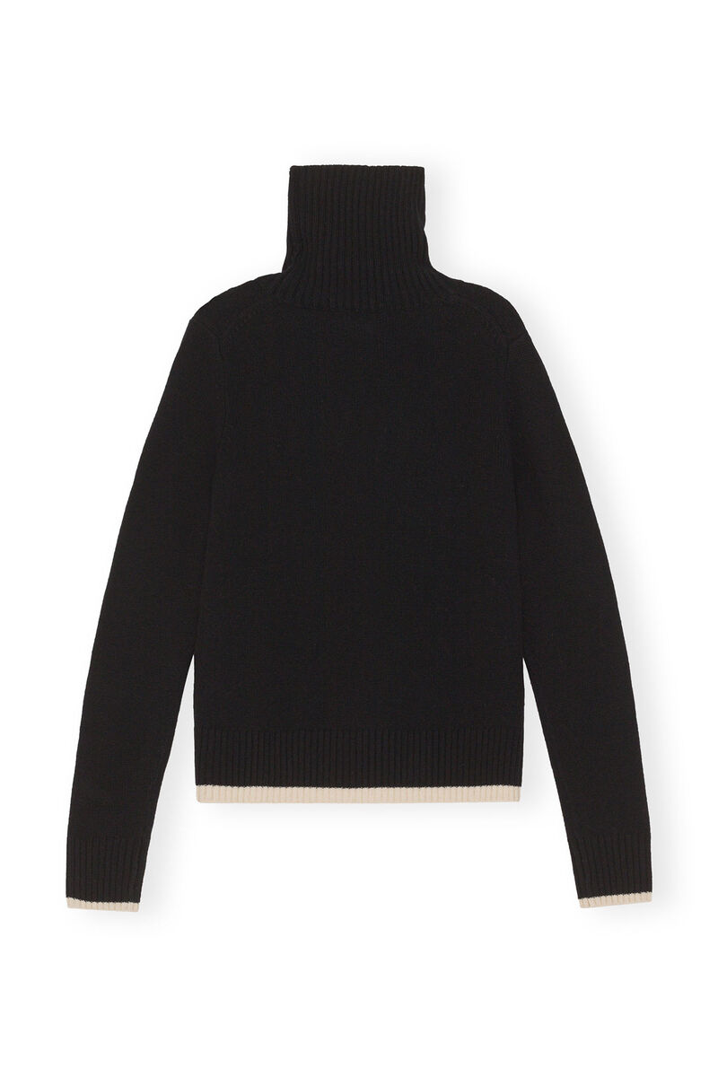 Rollneck Pullover, in colour Black - 2 - GANNI