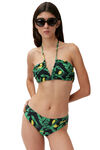 Halter Bikini Top, Elastane, in colour Banana Tree Black - 1 - GANNI