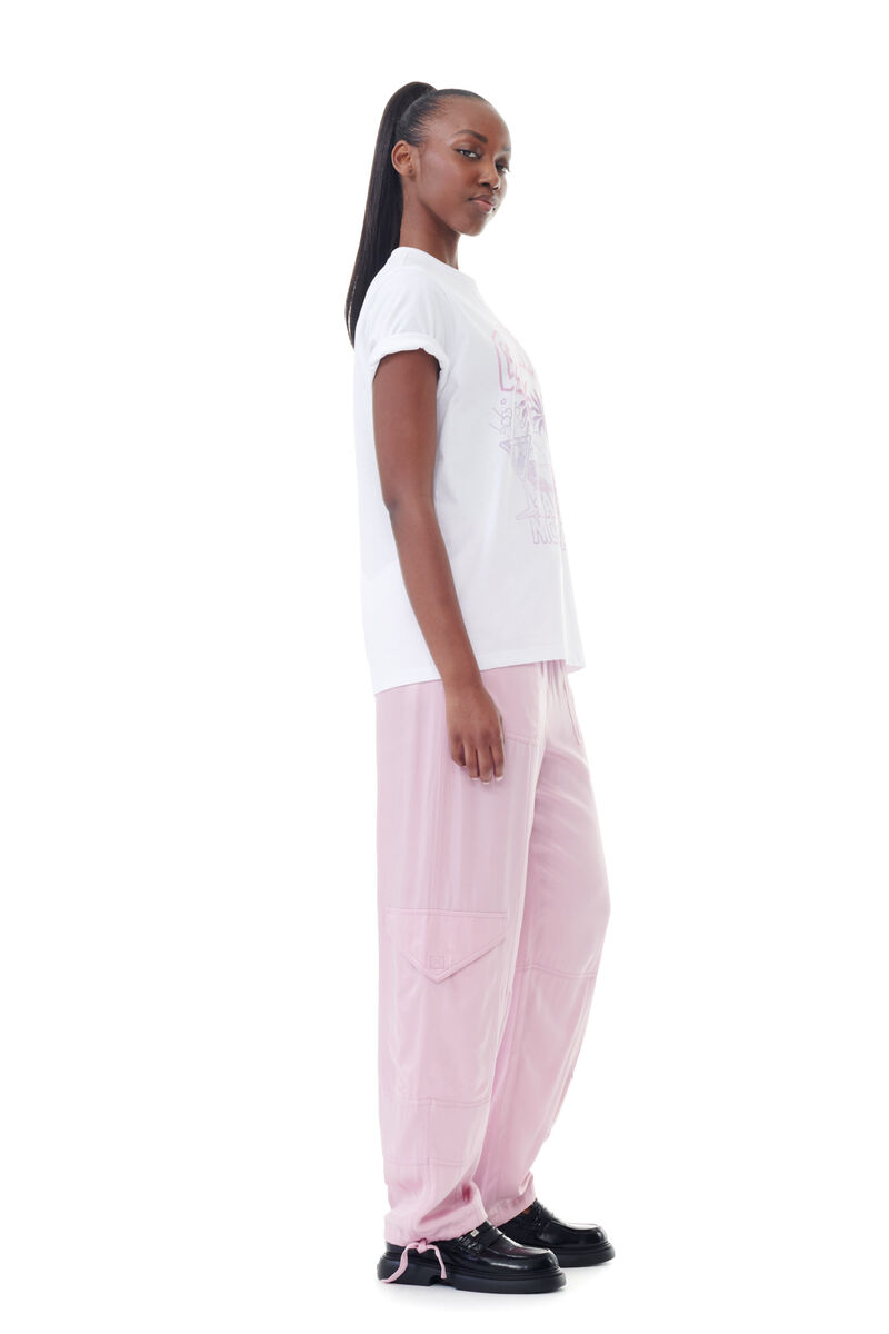 Basic Jersey Coctail Relaxed-T-skjorte, Cotton, in colour Bright White - 3 - GANNI
