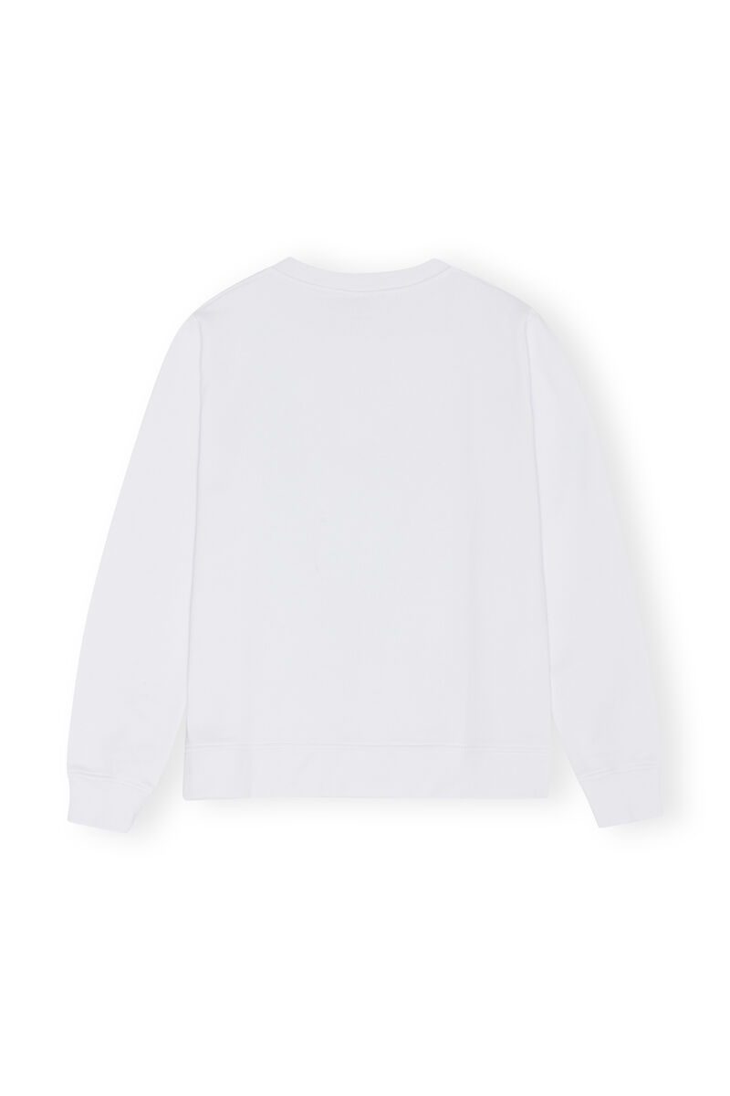 Flower University Of Love Sweatshirt, Organic Cotton, in colour Bright White - 2 - GANNI