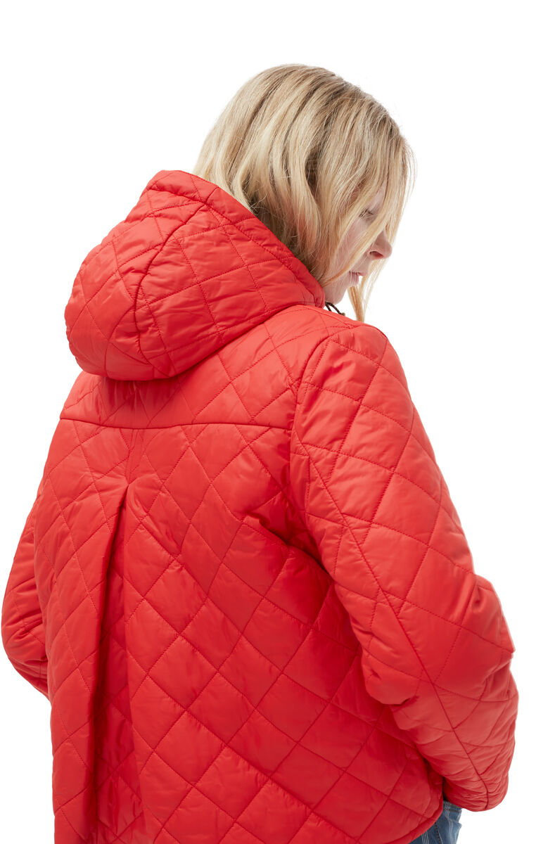 GANNI X Barbour Reversible Liddesdale Jacket, in colour Fiery Red - 5 - GANNI
