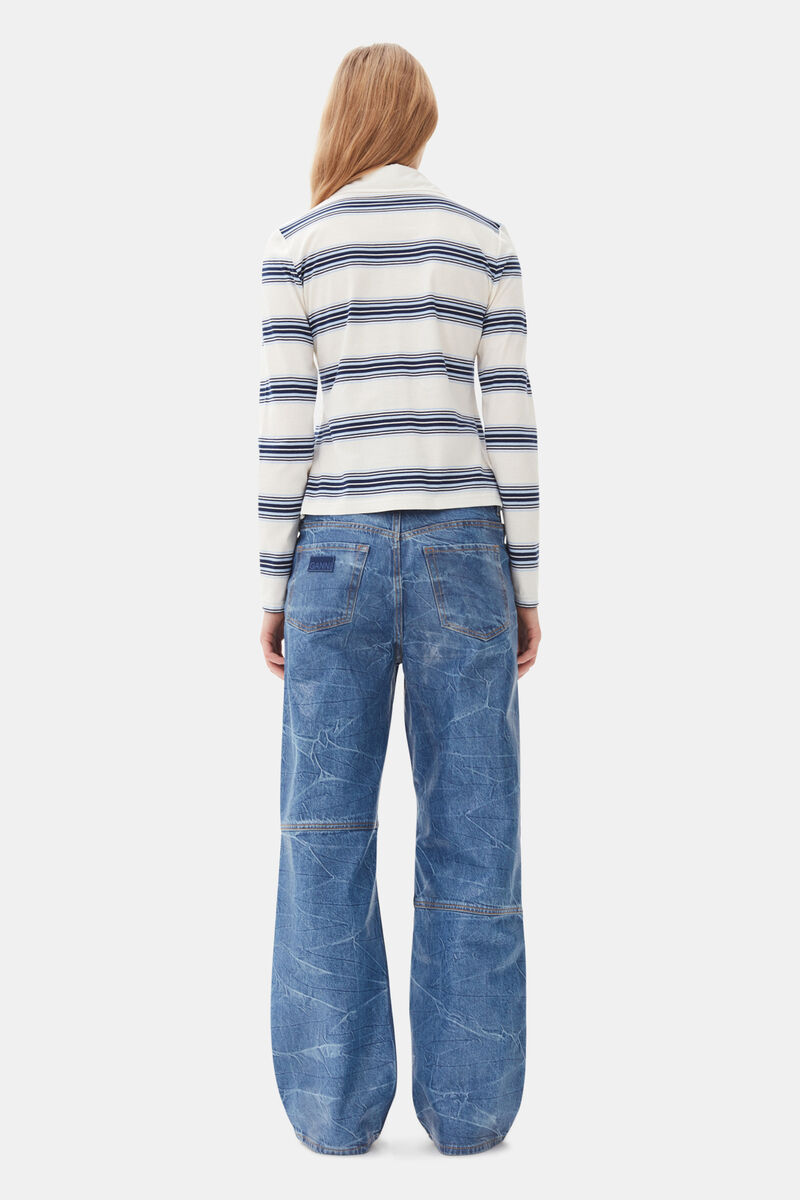 Blaue Izey-Folienjeans, Cotton, in colour Mid Blue Stone - 3 - GANNI