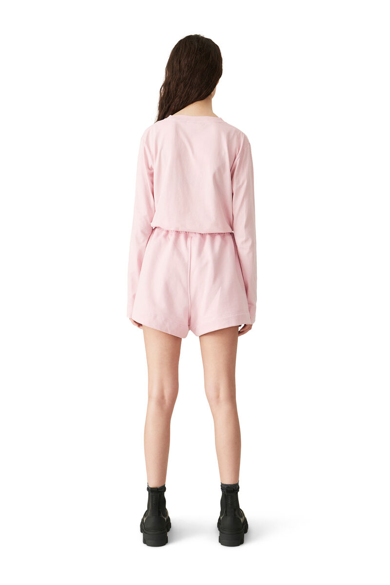 Drawstring Shorts, Cotton, in colour Sweet Lilac - 2 - GANNI