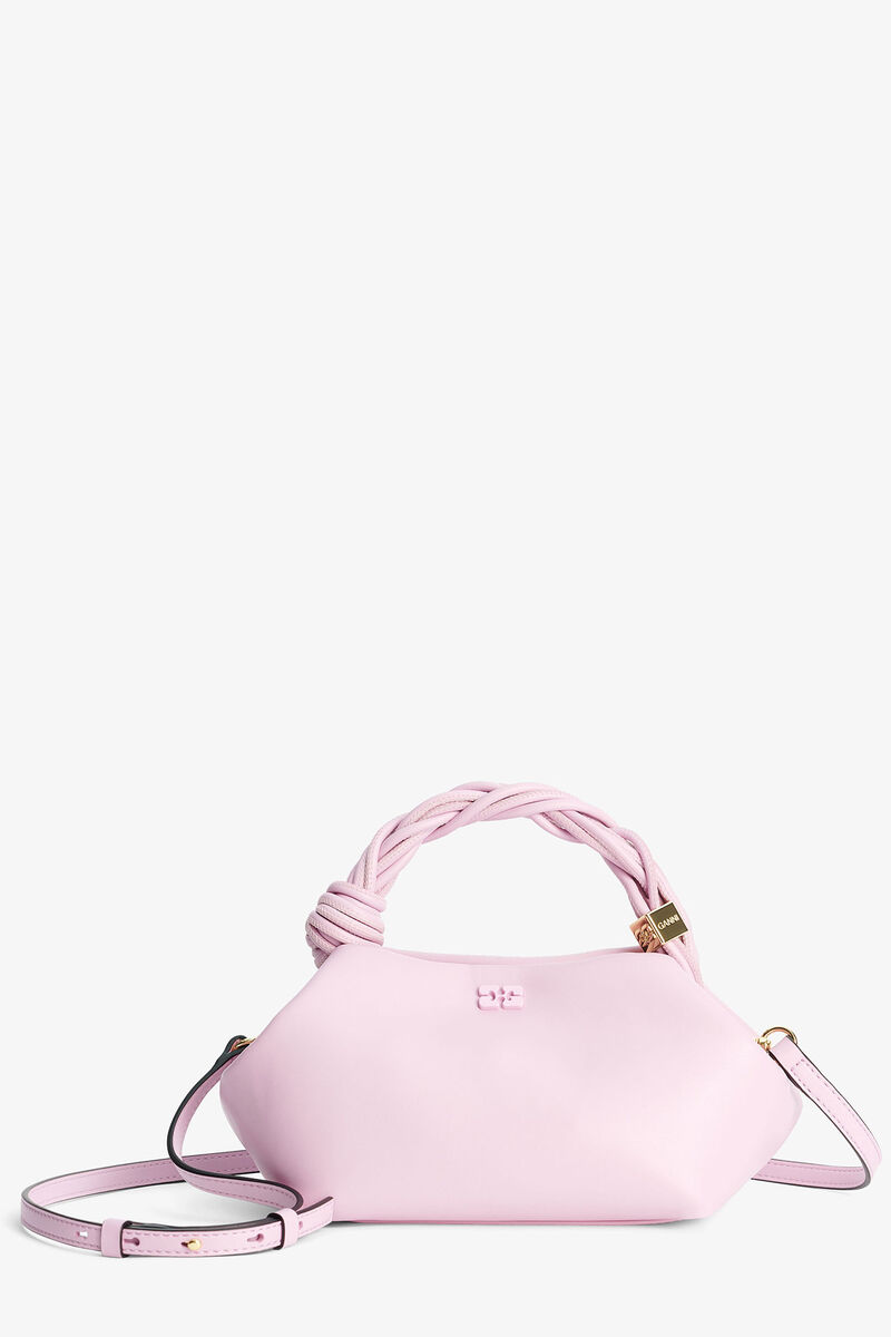 Light Pink Small GANNI Bou Bag, Polyester, in colour Pink Nectar - 6 - GANNI
