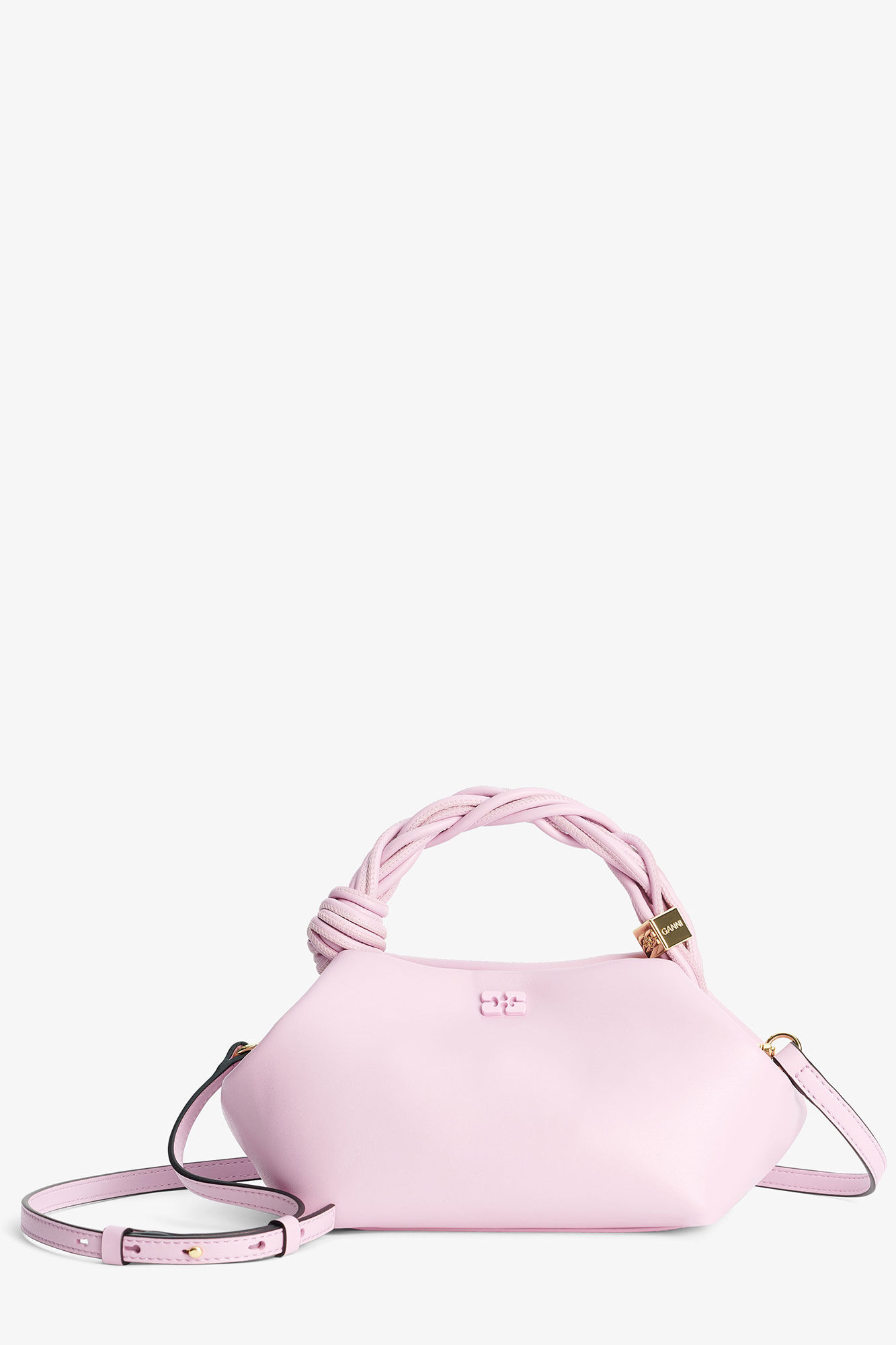 Light Pink Small GANNI Bou Bag, Polyester, in colour Pink Nectar - 6 - GANNI