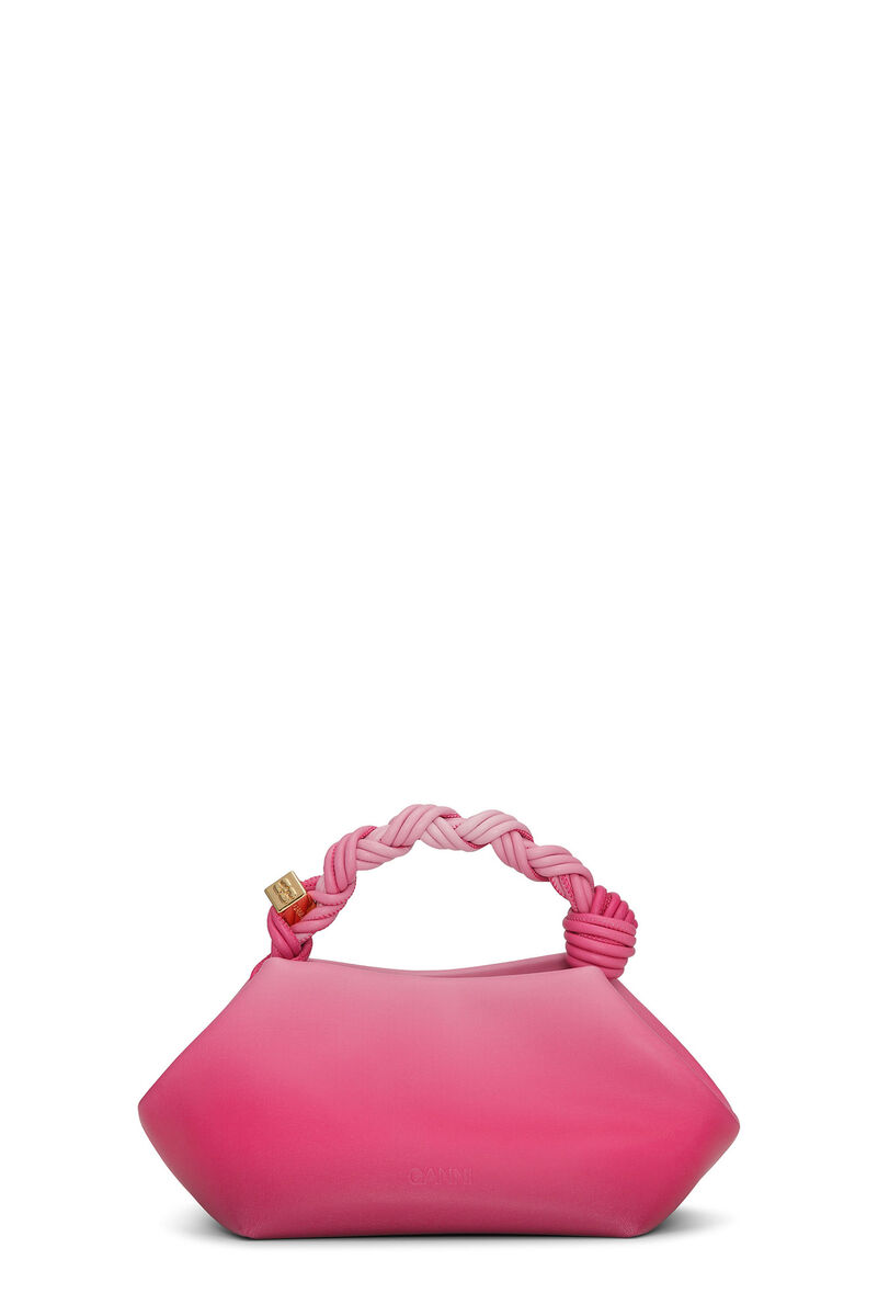 Pink Gradient Small GANNI Bou Bag, Polyester, in colour Hot Pink - 2 - GANNI
