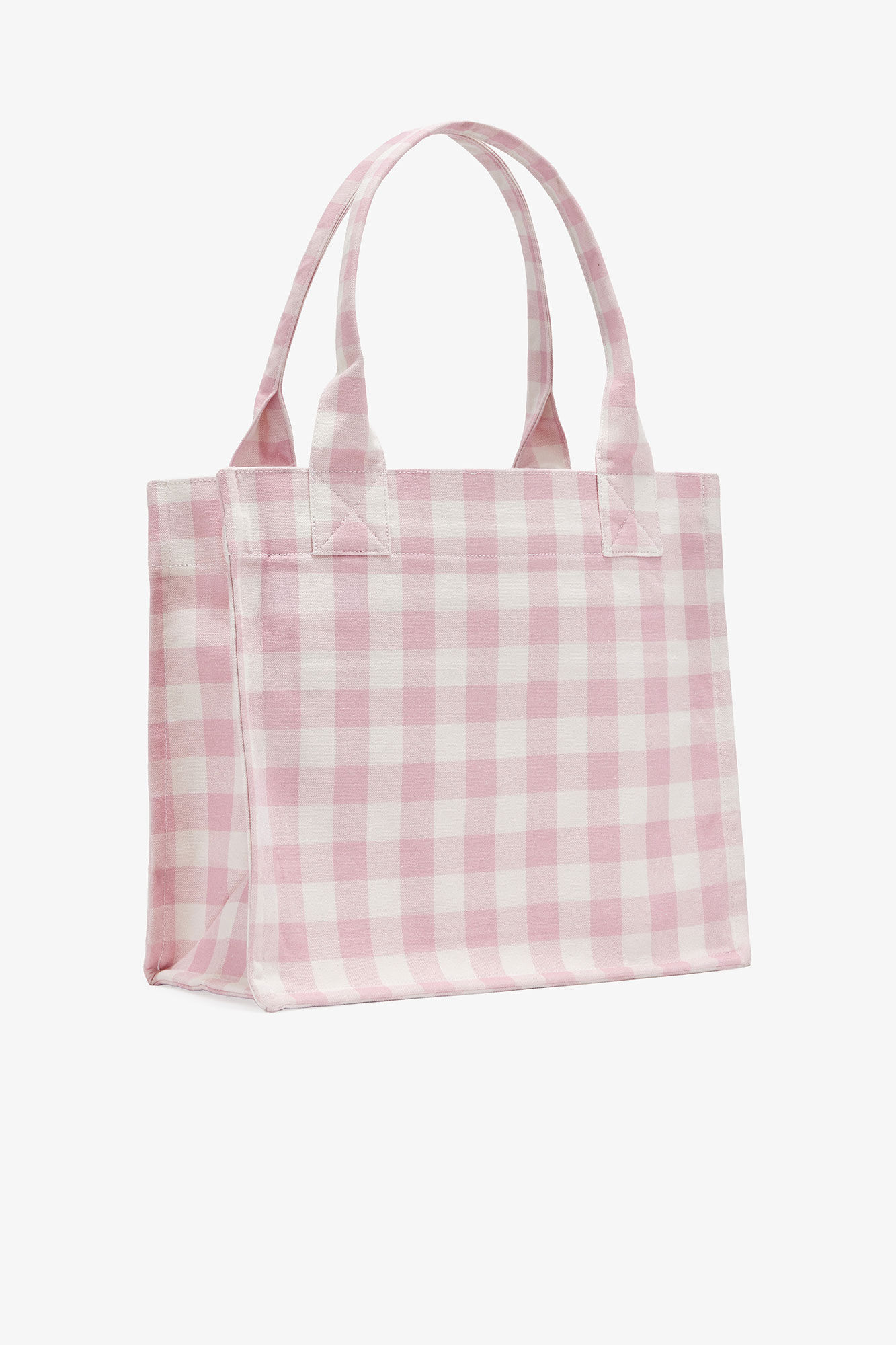Großer Tote mit Vichy-Karos, Recycled Cotton, in colour Bleached Mauve - 2 - GANNI