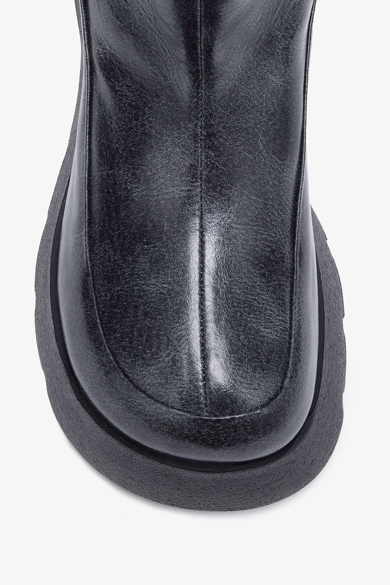 Kat bottines basses en gris foncé, Recycled Leather, in colour Ebony - 3 - GANNI