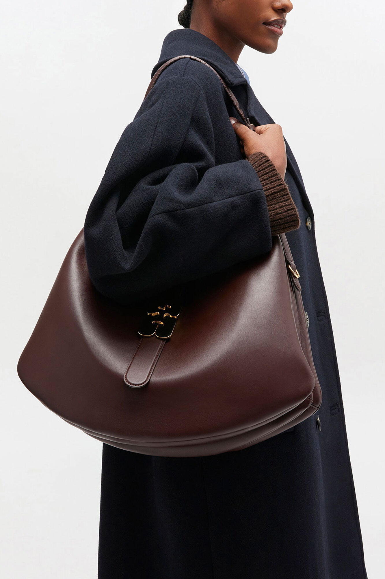 Chicory Coffee Brown Large Kat Bag | GANNI (Global) CA