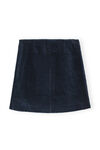 Corduroy Mini Skirt, Cotton, in colour Sky Captain - 2 - GANNI